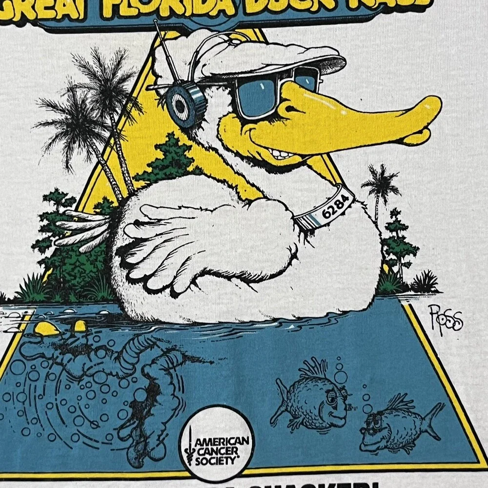 Vintage Tampa Shirt Gasparilla Marathon Florida Duck Race Run Nike Scott Ross